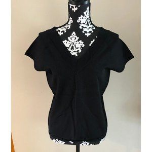 Rafaella Black V Neck Sweater Top L